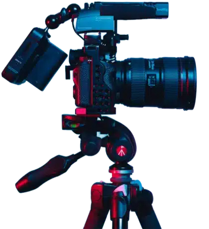 Caméra de tournage professionnelle sur trépied