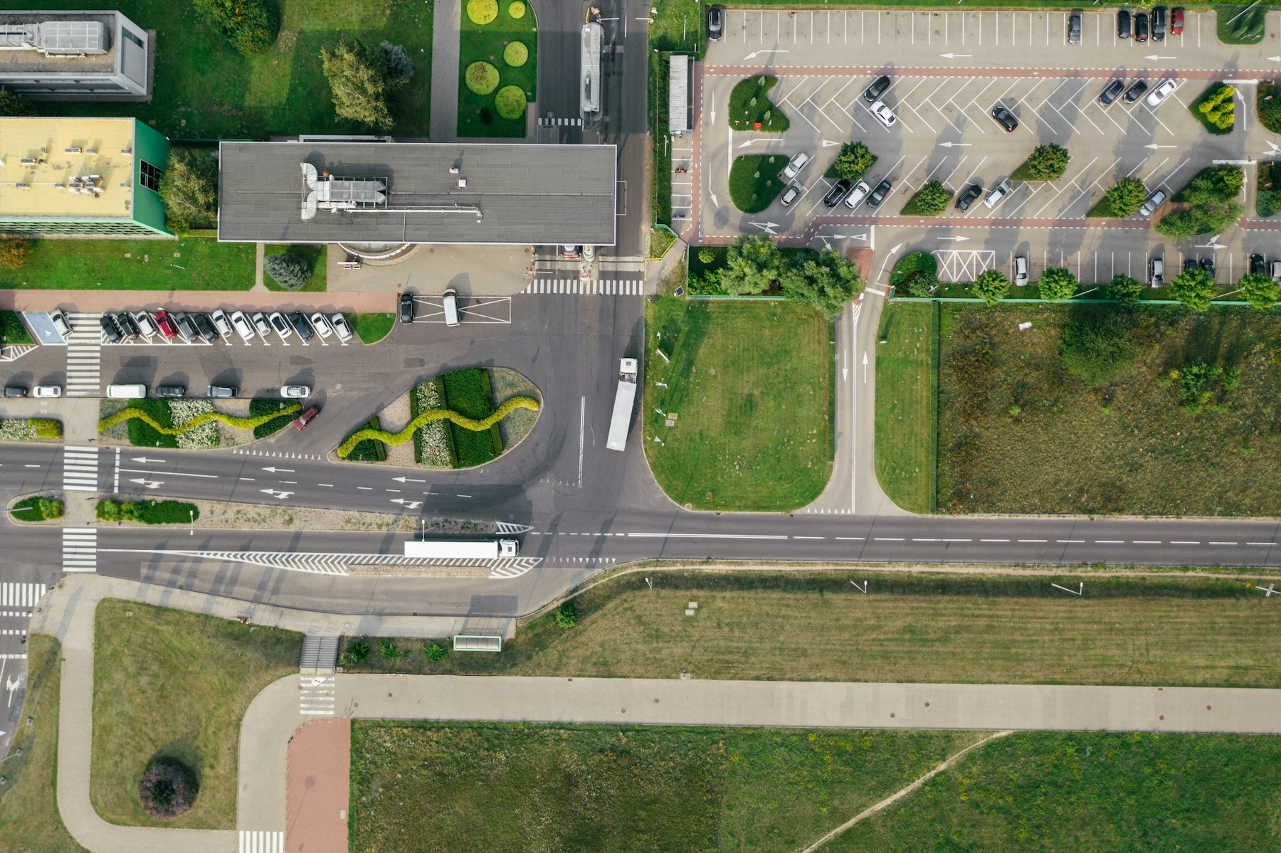 Orthophoto par drone d’un site vu à la verticale